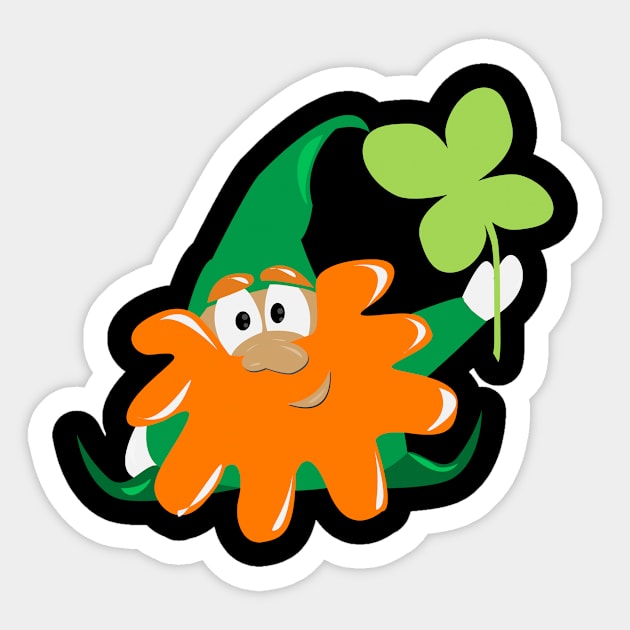 Lucky Gnome Funny St Patrick's Day Sticker by Xeire